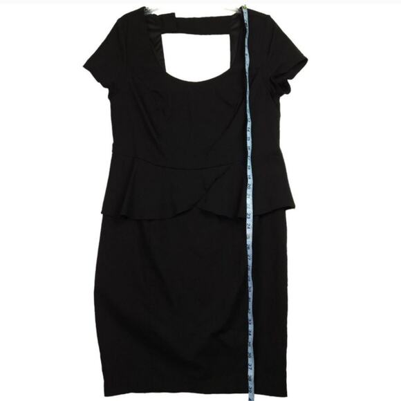 Torrid Black Peplum Babydoll Bodycon Cut Out Back‎ Career Party Dress Plus Sz 20 - Picture 5 of 9